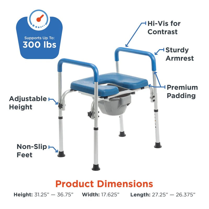 SoftSecure Raised Toilet Seat (Blue)